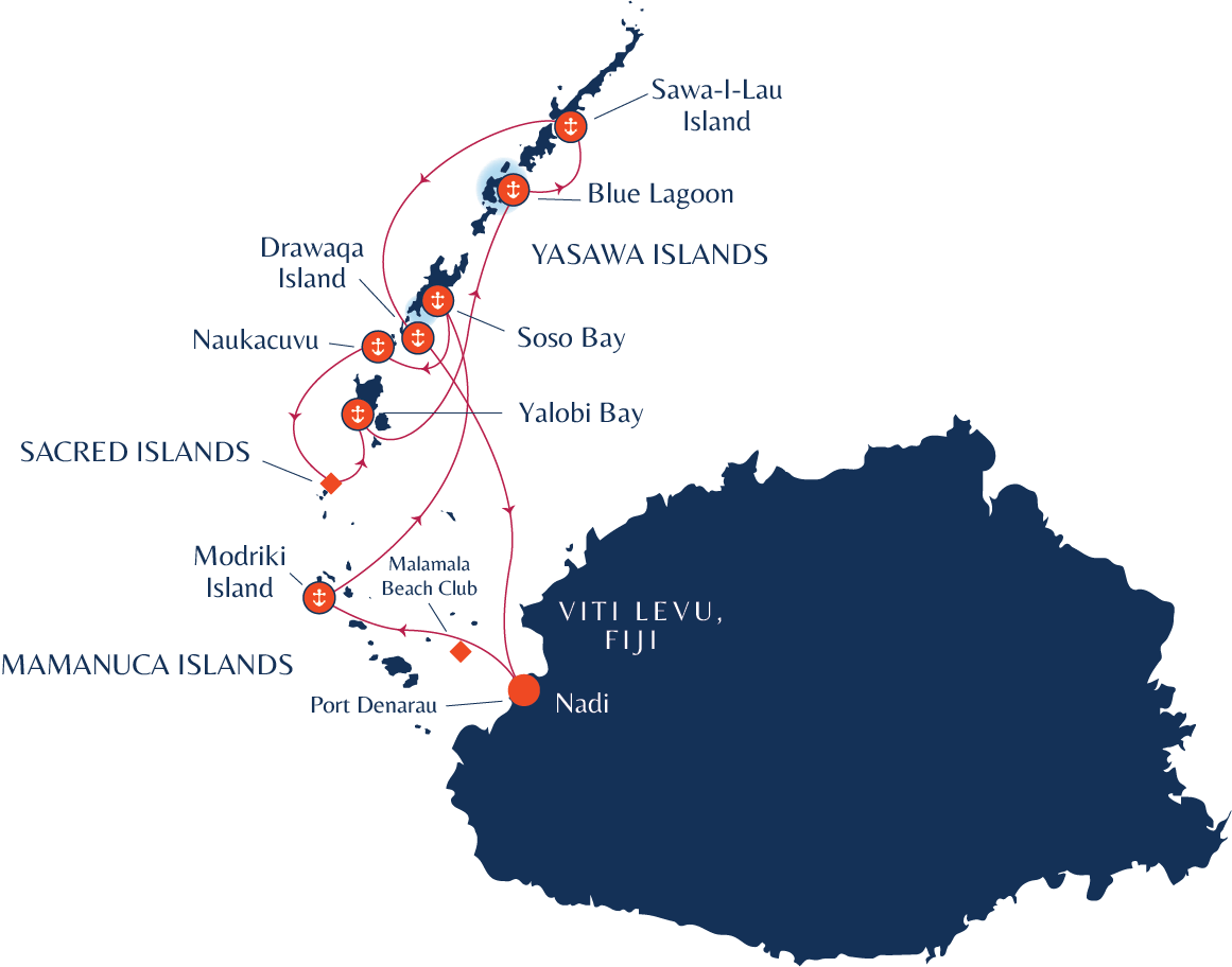 yasawa cruise map